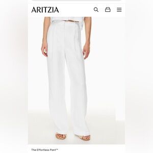 NEW WITH TAGS! Aritzia Effortless Pant - Linen - White - 2